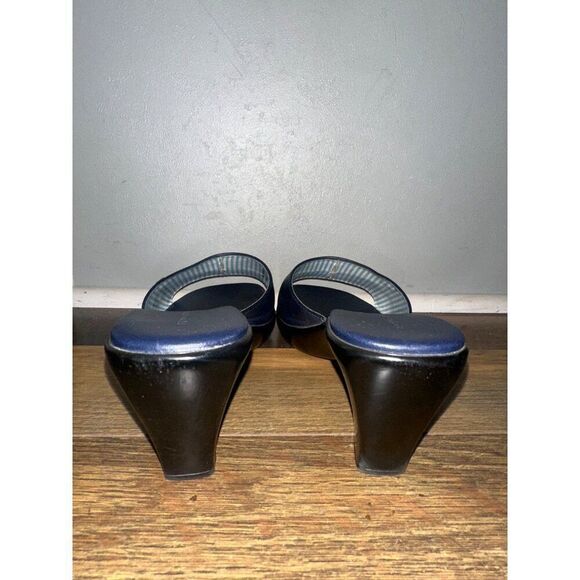 Tommy Hilfiger Navy Blue Marie Leather Sandals Size 10 - Picture 8 of 12